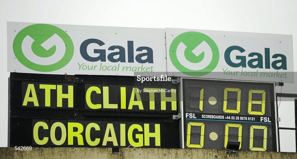 1 August 2011; The scoreboard at half-time. GAA Football All-Ireland Minor Championship Quarter-Final, Dublin v Cork, O'Moore Park, Portlaoise, Co. Laois. Picture credit: Stephen McCarthy / SPORTSFILE