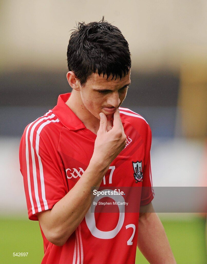1 August 2011; A dejected Kevin Fulignati, Cork, at the end of the game. GAA Football All-Ireland Minor Championship Quarter-Final, Dublin v Cork, O'Moore Park, Portlaoise, Co. Laois. Picture credit: Stephen McCarthy / SPORTSFILE