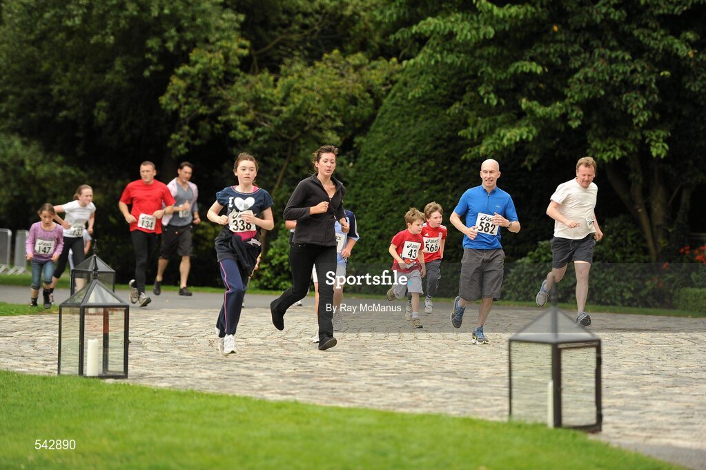 31 July 2011; Runners head for the finish during the Athletics Ireland Family Fitness Festival at Farmleigh. Phoenix Park, Dublin. Picture credit: Ray McManus / SPORTSFILE