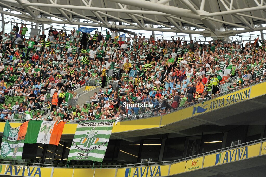 30 July 2011; A general view of the spectators during the game. Dublin Super Cup, Inter Milan v Glasgow Celtic FC, Aviva Stadium, Lansdowne Road, Dublin. Picture credit: David Maher / SPORTSFILE