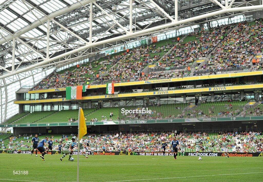30 July 2011; A general view of the action during the game. Dublin Super Cup, Inter Milan v Glasgow Celtic FC, Aviva Stadium, Lansdowne Road, Dublin. Picture credit: David Maher / SPORTSFILE