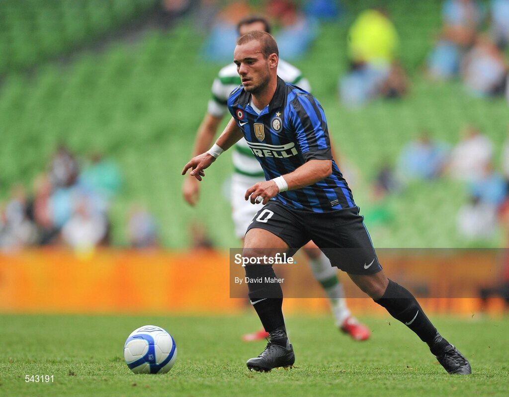 30 July 2011; Wesley Sneijder, Inter Milan. Dublin Super Cup, Inter Milan v Glasgow Celtic FC, Aviva Stadium, Lansdowne Road, Dublin. Picture credit: David Maher / SPORTSFILE