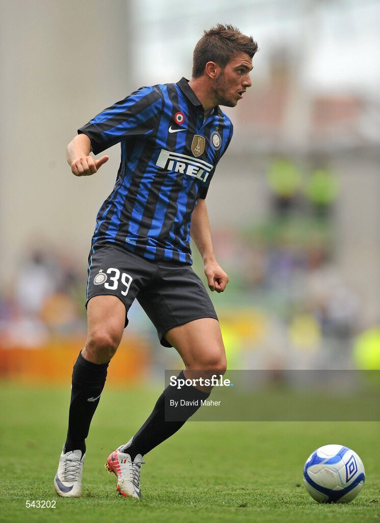30 July 2011; Davide Santon, Inter Milan. Dublin Super Cup, Inter Milan v Glasgow Celtic FC, Aviva Stadium, Lansdowne Road, Dublin. Picture credit: David Maher / SPORTSFILE
