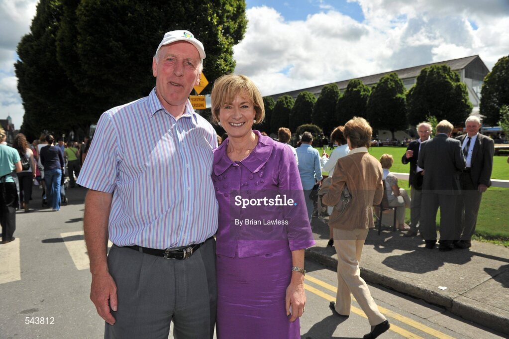 4 August 2011; Independent Presidential candidate Mary Davis with Brian Mullins, Director of Sport UCD, at the Dublin Horse Show 2011, RDS, Ballsbridge, Dublin. Picture credit: Brian Lawless / SPORTSFILE
