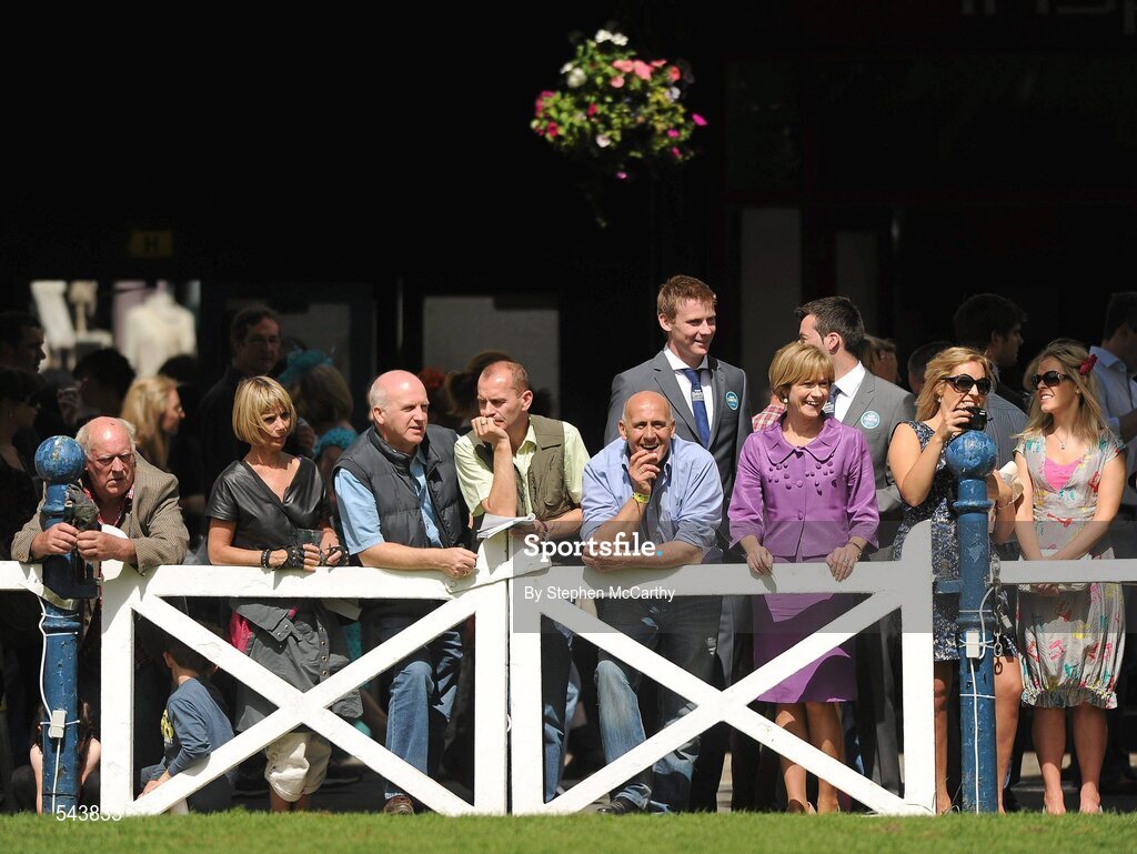 4 August 2011; Independent Presidential candidate Mary Davis watches on during the Dublin Horse Show 2011, RDS, Ballsbridge, Dublin. Picture credit: Stephen McCarthy / SPORTSFILE