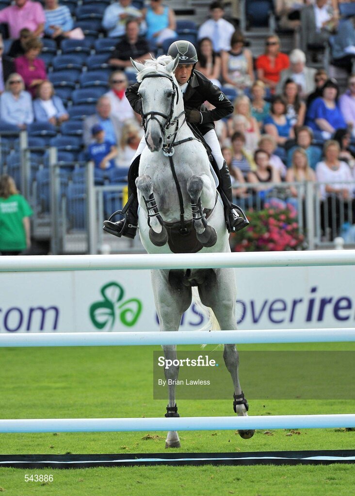 4 August 2011; Shane Breen, Ireland, competing on Carmena Z, during the Power & Speed Event. Dublin Horse Show 2011, RDS, Ballsbridge, Dublin. Picture credit: Brian Lawless / SPORTSFILE
