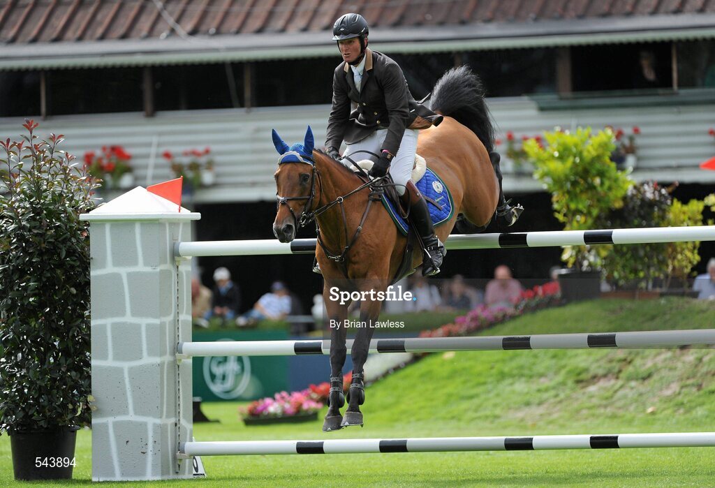 4 August 2011; Edward Doyle, Ireland, competing on Samgemjee, during the Power & Speed Event. Dublin Horse Show 2011, RDS, Ballsbridge, Dublin. Picture credit: Brian Lawless / SPORTSFILE