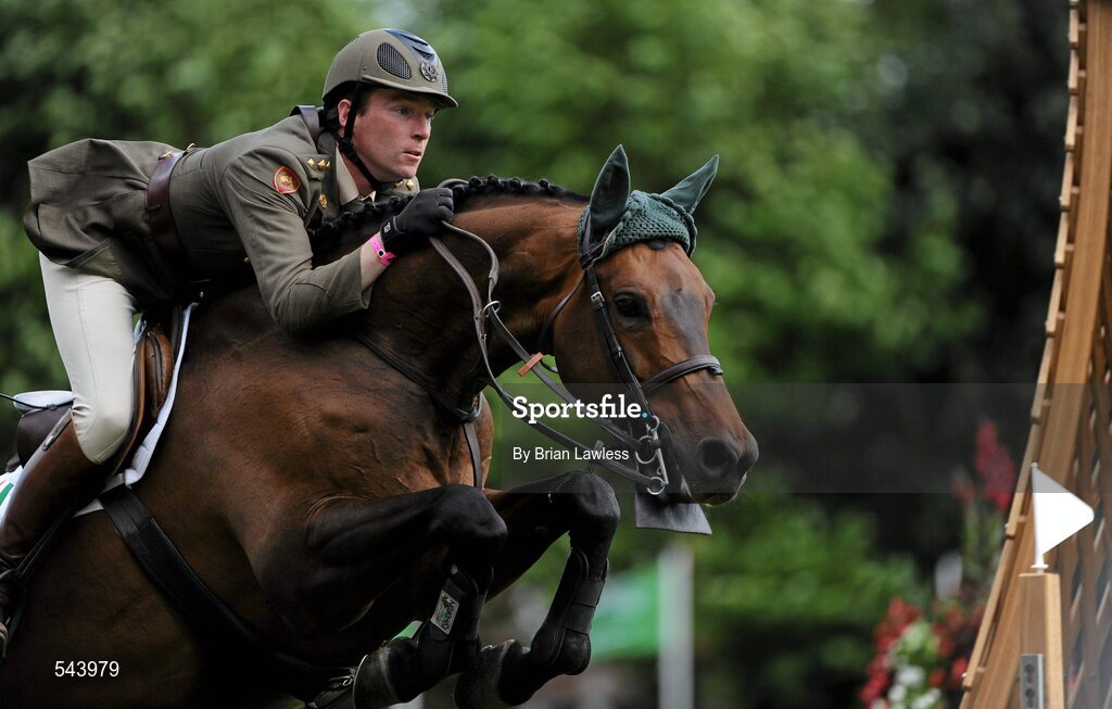 4 August 2011; Capt. David O'Brien, Ireland, competing on Annestown, during the Power & Speed Event. Dublin Horse Show 2011, RDS, Ballsbridge, Dublin. Picture credit: Brian Lawless / SPORTSFILE