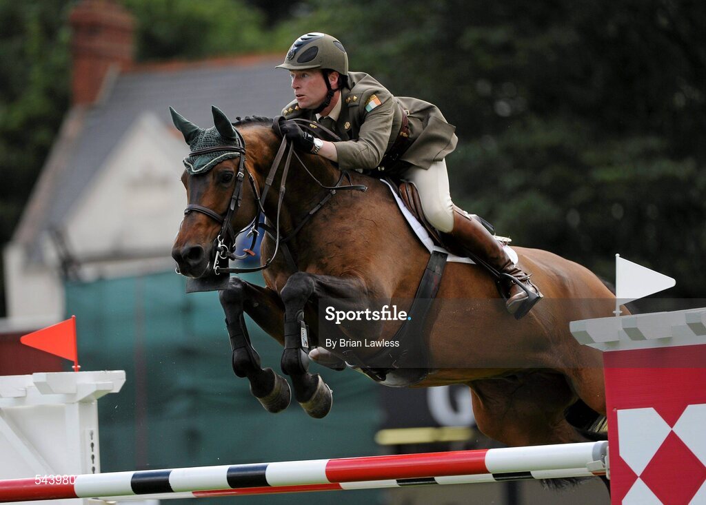 4 August 2011; Capt. David O'Brien, Ireland, competing on Annestown, during the Power & Speed Event. Dublin Horse Show 2011, RDS, Ballsbridge, Dublin. Picture credit: Brian Lawless / SPORTSFILE