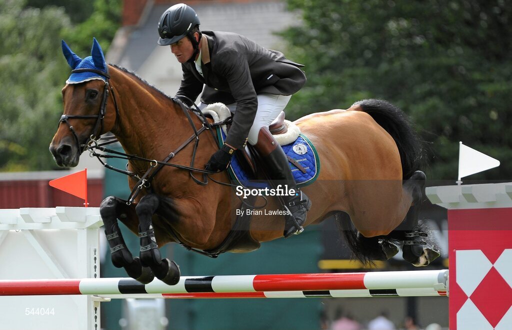 4 August 2011; Edward Doyle, Ireland, competing on Samgemjee, during the Power & Speed Event. Dublin Horse Show 2011, RDS, Ballsbridge, Dublin. Picture credit: Brian Lawless / SPORTSFILE