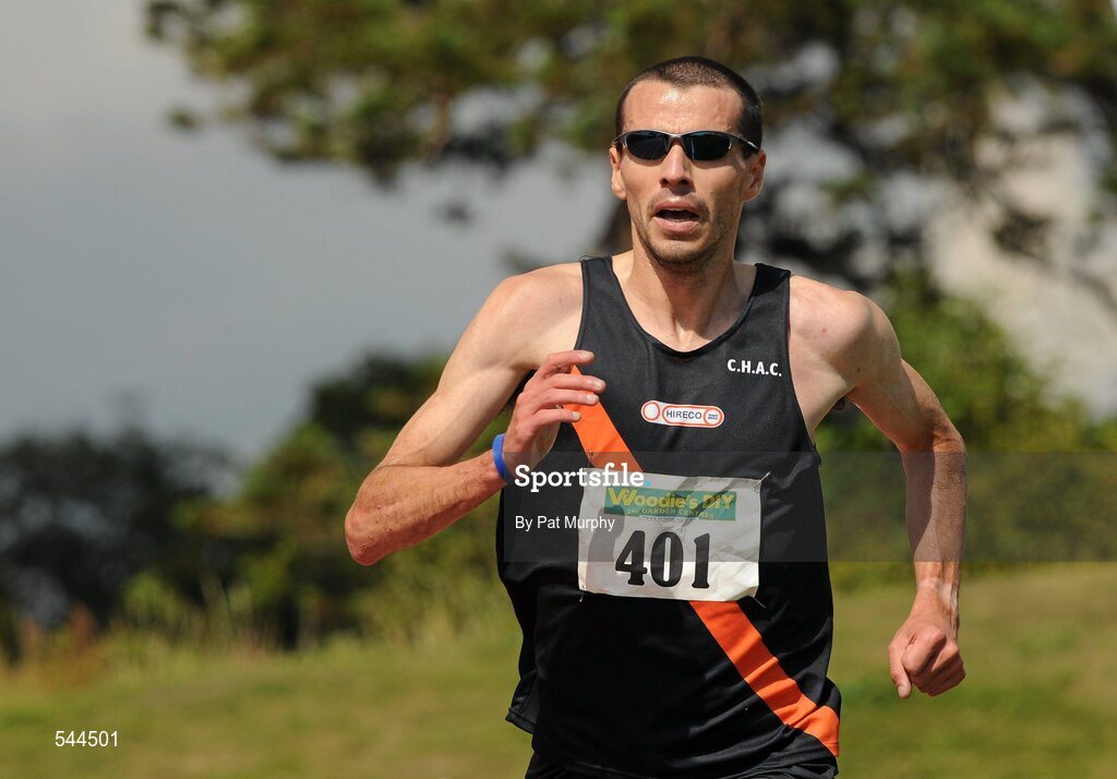 6 August 2011; Mark Kenneally, from Clonliffe Harriers AC, on his way to victory in the Men's 10,000m Final event at the Woodie's DIY AAI Senior Track & Field Championships. Morton Stadium, Santry, Co. Dublin. Picture credit: Pat Murphy / SPORTSFILE