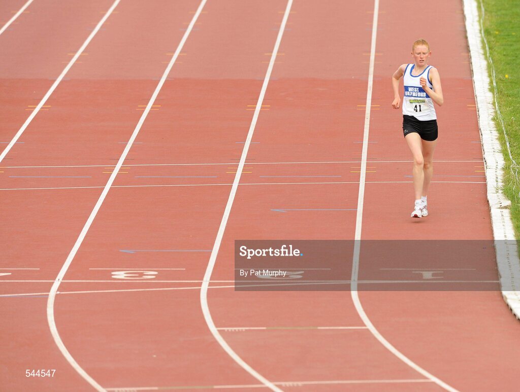 6 August 2011; Kate Veale, from West Waterford AC, on her way to winning the Women's 5000m Walking event at the Woodie's DIY AAI Senior Track & Field Championships. Morton Stadium, Santry, Co. Dublin. Picture credit: Pat Murphy / SPORTSFILE
