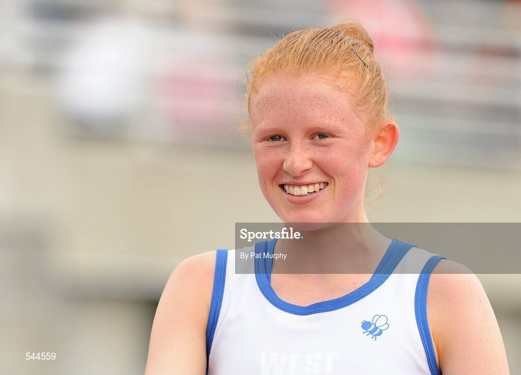 6 August 2011; Kate Veale, from west Waterford AC, after winning the Women's 5000m Walking event at the Woodie's DIY AAI Senior Track & Field Championships. Morton Stadium, Santry, Co. Dublin. Picture credit: Pat Murphy / SPORTSFILE