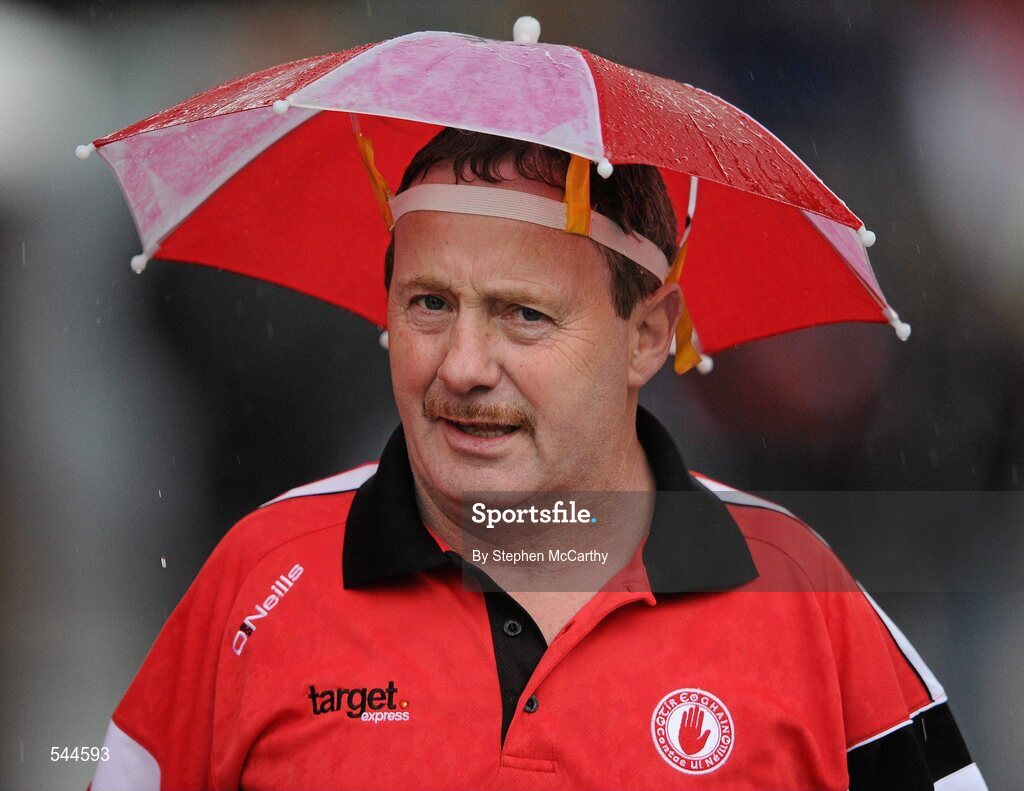 6 August 2011; Tyrone supporter Mickey Corrigan, from Dungannon, Co. Tyrone, arrives ahead of the GAA Football All-Ireland Senior Championship Quarter-Final, Dublin v Tyrone, Croke Park, Dublin. Picture credit: Stephen McCarthy / SPORTSFILE