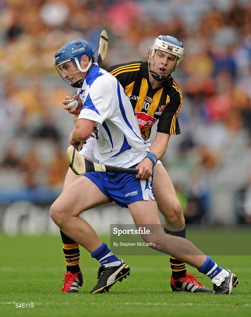 7 August 2011; Pauric Mahony, Waterford, in action against TJ Reid, Kilkenny. GAA Hurling All-Ireland Senior Championship Semi-Final, Kilkenny v Waterford, Croke Park, Dublin. Picture credit: Stephen McCarthy / SPORTSFILE