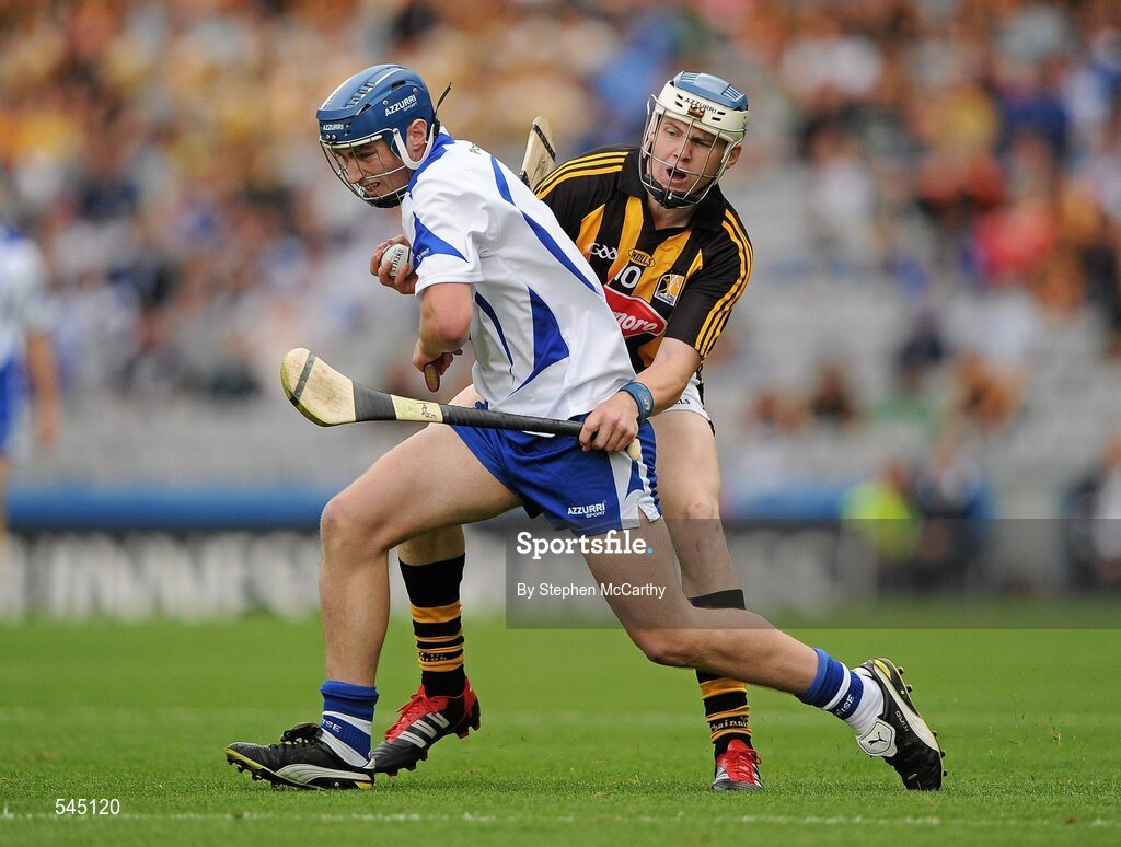 7 August 2011; Pauric Mahony, Waterford, in action against TJ Reid, Kilkenny. GAA Hurling All-Ireland Senior Championship Semi-Final, Kilkenny v Waterford, Croke Park, Dublin. Picture credit: Stephen McCarthy / SPORTSFILE