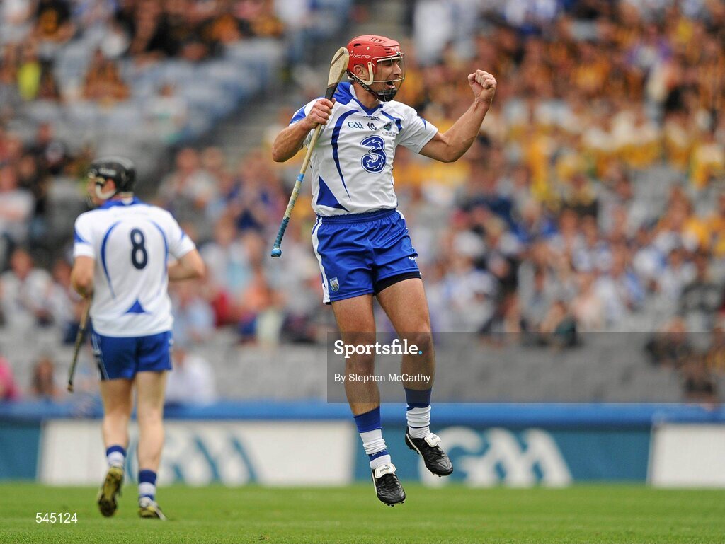 7 August 2011; Seamus Prendergast, Waterford, celebrates a first half point. GAA Hurling All-Ireland Senior Championship Semi-Final, Kilkenny v Waterford, Croke Park, Dublin. Picture credit: Stephen McCarthy / SPORTSFILE