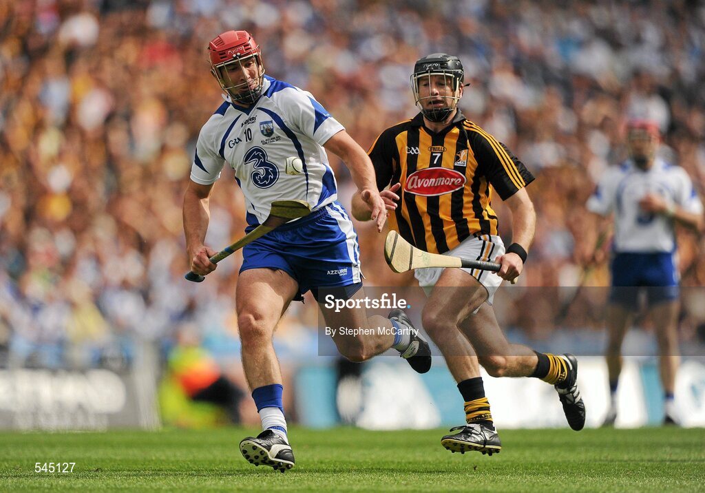 7 August 2011; Seamus Prendergast, Waterford, in action against JJ Delaney, Kilkenny. GAA Hurling All-Ireland Senior Championship Semi-Final, Kilkenny v Waterford, Croke Park, Dublin. Picture credit: Stephen McCarthy / SPORTSFILE