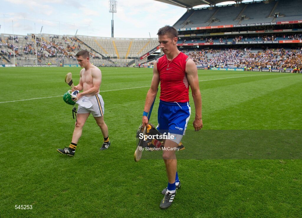 7 August 2011; Maurice Shanahan, Waterford, leaves the pitch after the game. GAA Hurling All-Ireland Senior Championship Semi-Final, Kilkenny v Waterford, Croke Park, Dublin. Picture credit: Stephen McCarthy / SPORTSFILE