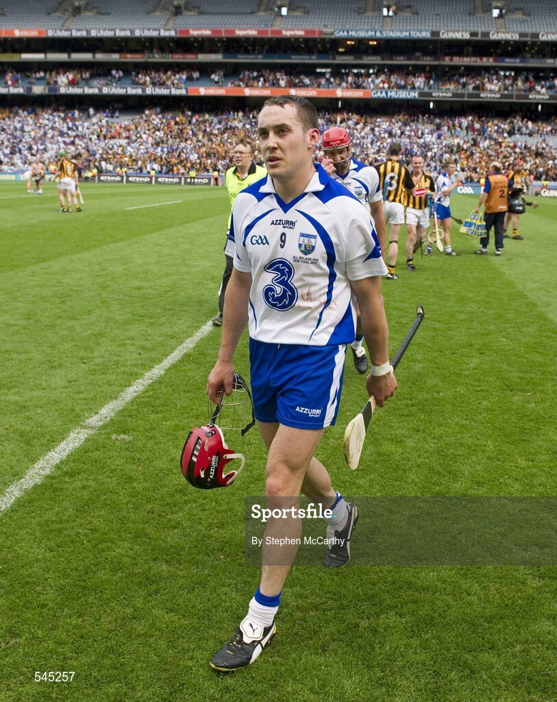7 August 2011; Shane O'Sullivan, Waterford, leaves the pitch after the game. GAA Hurling All-Ireland Senior Championship Semi-Final, Kilkenny v Waterford, Croke Park, Dublin. Picture credit: Stephen McCarthy / SPORTSFILE