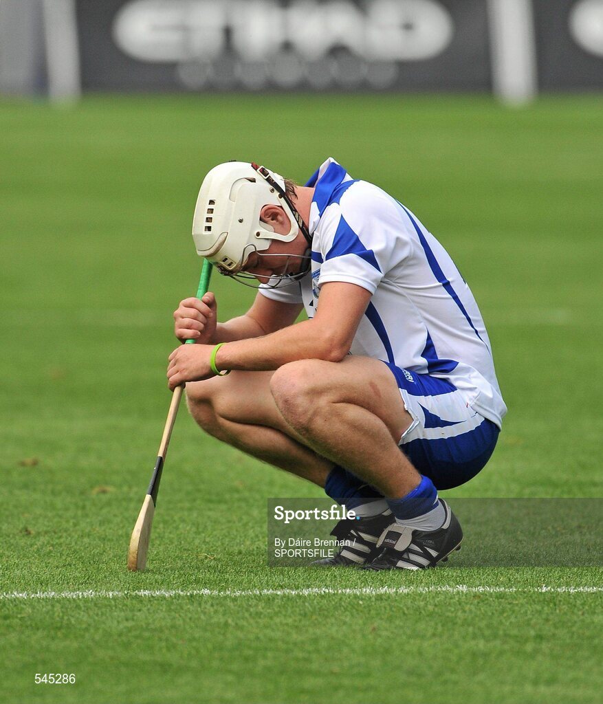 7 August 2011; A dejected Richie Foley, Waterford, sits on the pitch after the game. GAA Hurling All-Ireland Senior Championship Semi-Final, Kilkenny v Waterford, Croke Park, Dublin. Picture credit: Daire Brennan / SPORTSFILE