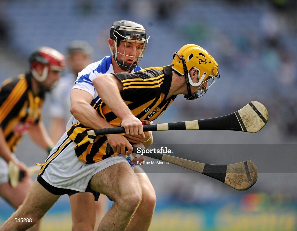 7 August 2011; Colin Fennelly, Kilkenny, is held by Waterford corner back Darragh Fives. GAA Hurling All-Ireland Senior Championship Semi-Final, Kilkenny v Waterford, Croke Park, Dublin. Picture credit: Ray McManus / SPORTSFILE