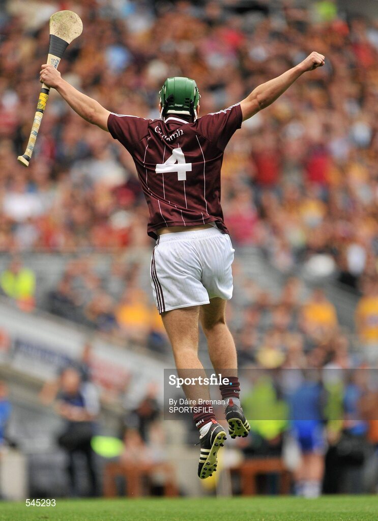 7 August 2011; Cormac Diviney, Galway, celebrates at the final whistle. GAA Hurling All-Ireland Minor Championship Semi-Final, Clare v Galway, Croke Park, Dublin. Picture credit: Daire Brennan / SPORTSFILE