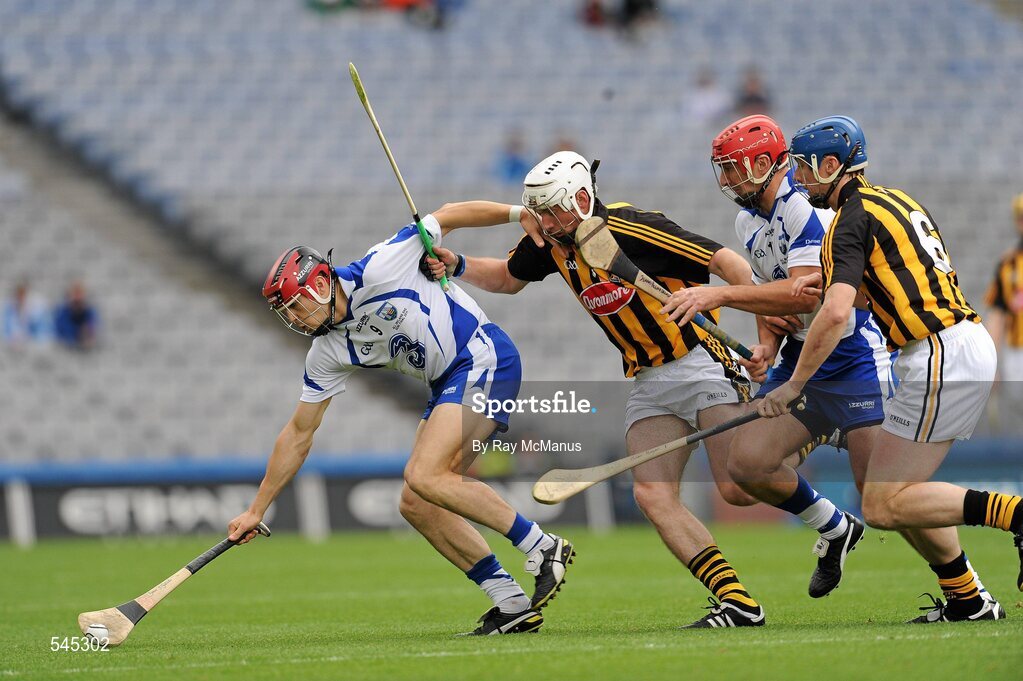 7 August 2011; Shane O'Sullivan, Waterford, in action against Michael Fennelly, Kilkenny. GAA Hurling All-Ireland Senior Championship Semi-Final, Kilkenny v Waterford, Croke Park, Dublin. Picture credit: Ray McManus / SPORTSFILE