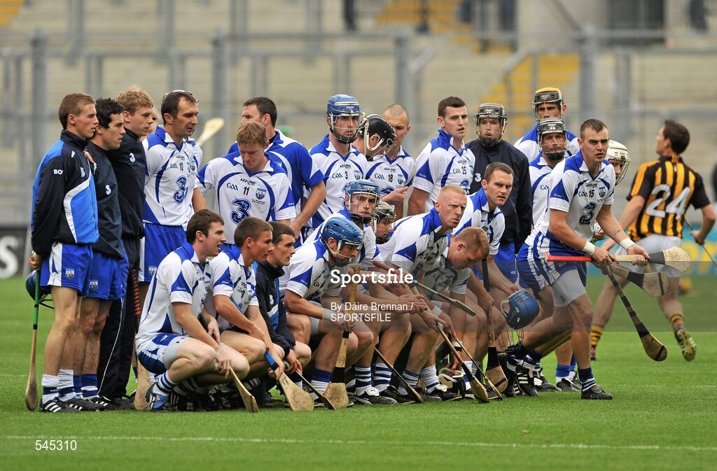 7 August 2011; The Waterford panel break from the team photograph. GAA Hurling All-Ireland Senior Championship Semi-Final, Kilkenny v Waterford, Croke Park, Dublin. Picture credit: Daire Brennan / SPORTSFILE