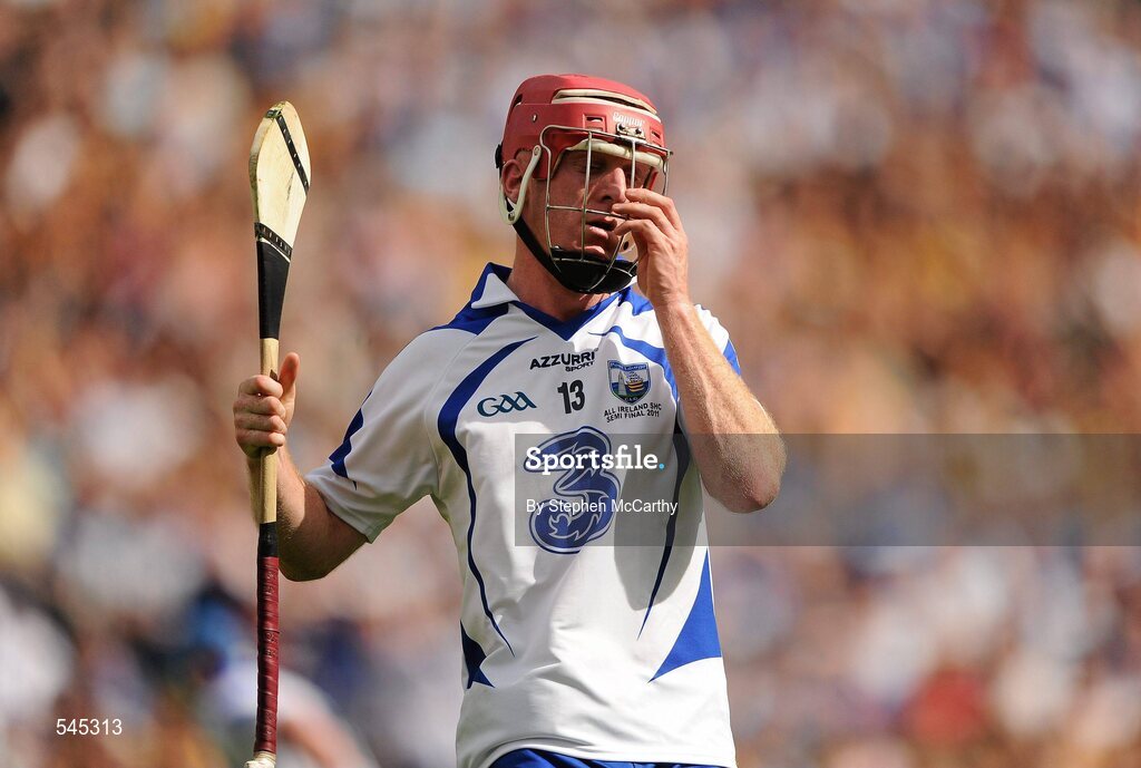 7 August 2011; John Mullane, Waterford, reacts to a missed opportunity. GAA Hurling All-Ireland Senior Championship Semi-Final, Kilkenny v Waterford, Croke Park, Dublin. Picture credit: Stephen McCarthy / SPORTSFILE