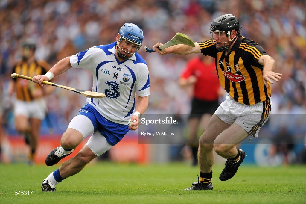 7 August 2011; Shane Walsh, Waterford, in action against Noel Hickey, Kilkenny. GAA Hurling All-Ireland Senior Championship Semi-Final, Kilkenny v Waterford, Croke Park, Dublin. Picture credit: Ray McManus / SPORTSFILE