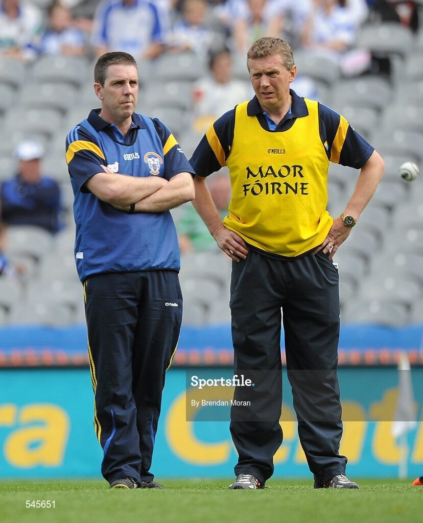 7 August 2011; Joint Clare managers Gerry O'Connor, left, and Donal Moloney. GAA Hurling All-Ireland Minor Championship Semi-Final, Clare v Galway, Croke Park, Dublin. Picture credit: Brendan Moran / SPORTSFILE