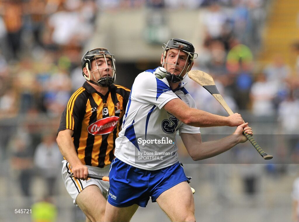 7 August 2011; Kevin Moran, Waterford, in action against Richie Hogan, Kilkenny. GAA Hurling All-Ireland Senior Championship Semi-Final, Kilkenny v Waterford, Croke Park, Dublin. Picture credit: Daire Brennan / SPORTSFILE