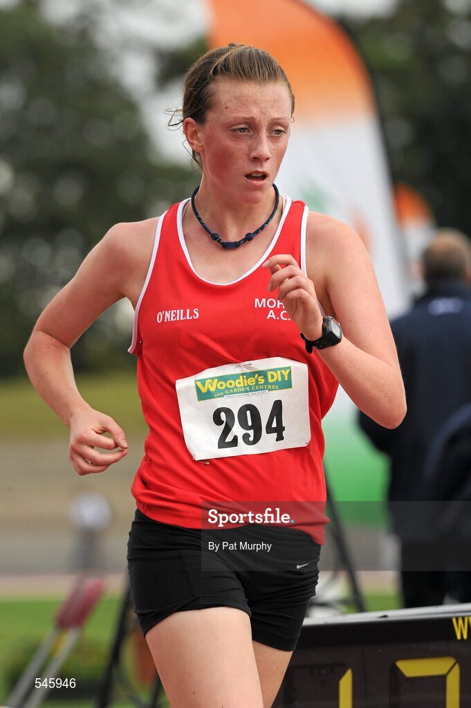 6 August 2011; Laura Reynolds, from Mohill AC, in action during the Women's 5,000m Walk event at the Woodie's DIY AAI Senior Track & Field Championships. Morton Stadium, Santry, Co. Dublin. Picture credit: Pat Murphy / SPORTSFILE