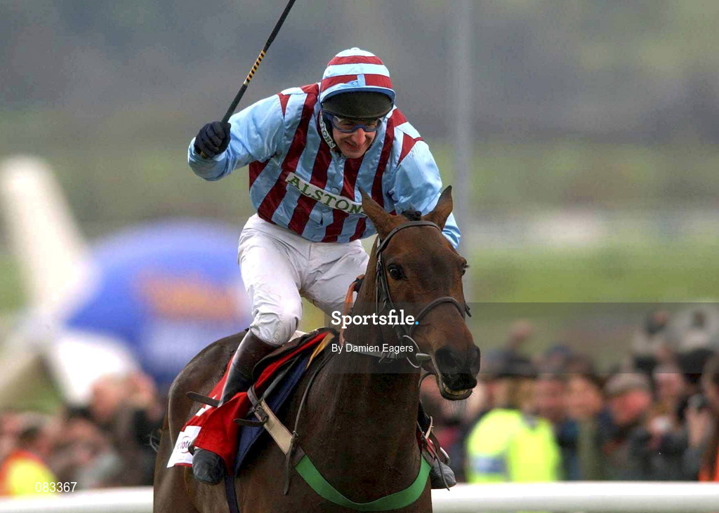 12 March 2002; Best Mate with Jim Culloty up on the way to winning The Tote Cheltenham Gold Cup Steeple Chase during Day One of the Cheltenham Racing Festival at Prestbury Park in Cheltenham, England. Photo by Damien Eagers/Sportsfile
