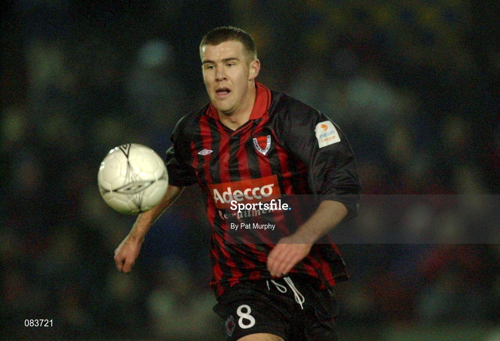 10 March 2002; Paul Caffrey of Bohemians during the Carlsberg FAI Cup Semi-Final match between Bohemians and Derry City at Dalymount Park in Dublin. Photo by Pat Murphy/Sportsfile
