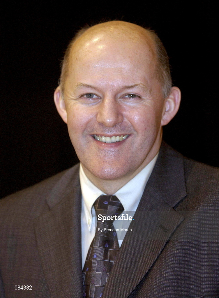 24 March 2002; President of the Irish Basketball Tony Colgan ahead of the ESB Men's National Championships Final between Frosties Tigers Tralee and Dart Killester at the National Exhibition Centre in Killarney, Kerry. Photo by Brendan Moran/Sportsfile