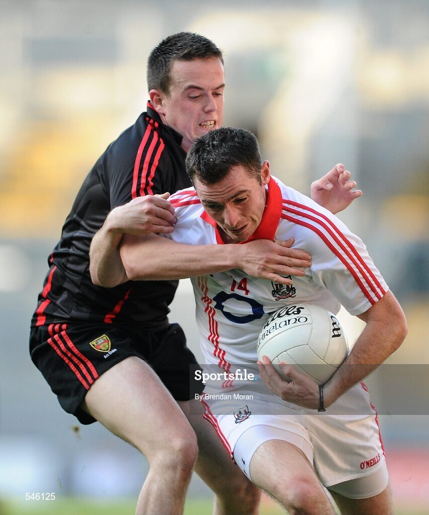 23 July 2011; Donncha O'Conor, Cork, in action against Conor Garvey, Down. GAA Football All-Ireland Senior Championship Qualifier Round 4, Cork v Down, Croke Park, Dublin. Picture credit: Brendan Moran / SPORTSFILE