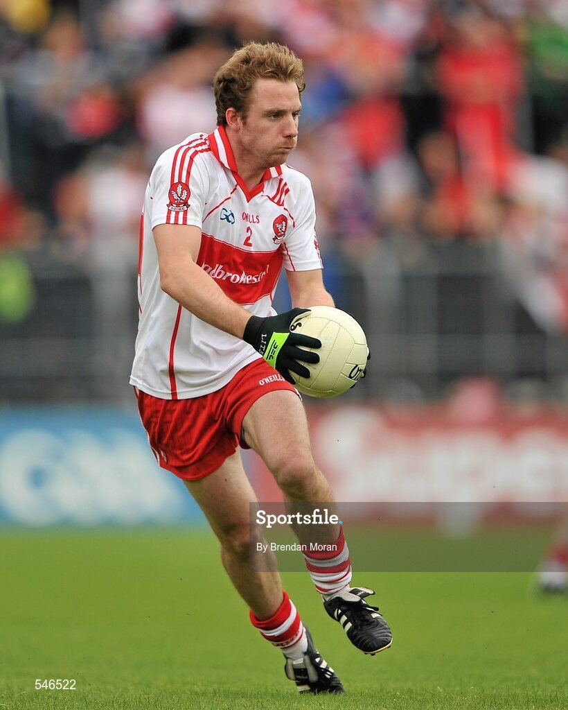 17 July 2011; Sean Leo McGoldrick, Derry. Ulster GAA Football Senior Championship Final, Derry v Donegal, St Tiernach's Park, Clones, Co. Monaghan. Picture credit: Brendan Moran / SPORTSFILE