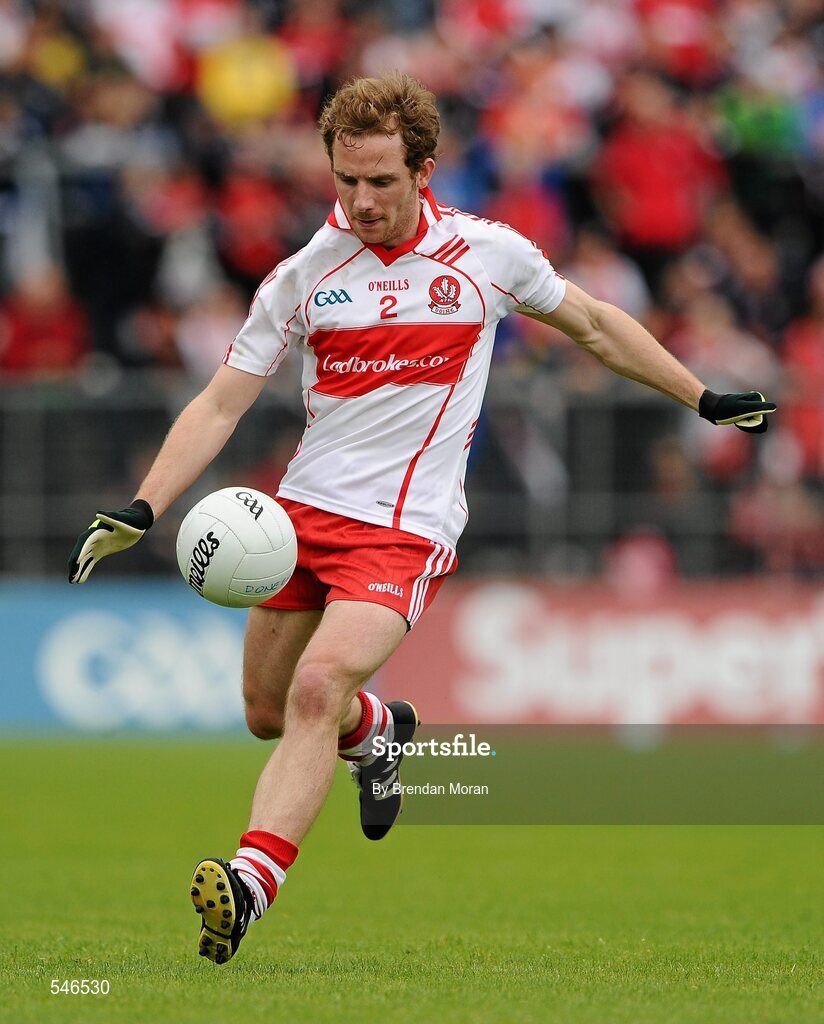 17 July 2011; Sean Leo McGoldrick, Derry. Ulster GAA Football Senior Championship Final, Derry v Donegal, St Tiernach's Park, Clones, Co. Monaghan. Picture credit: Brendan Moran / SPORTSFILE