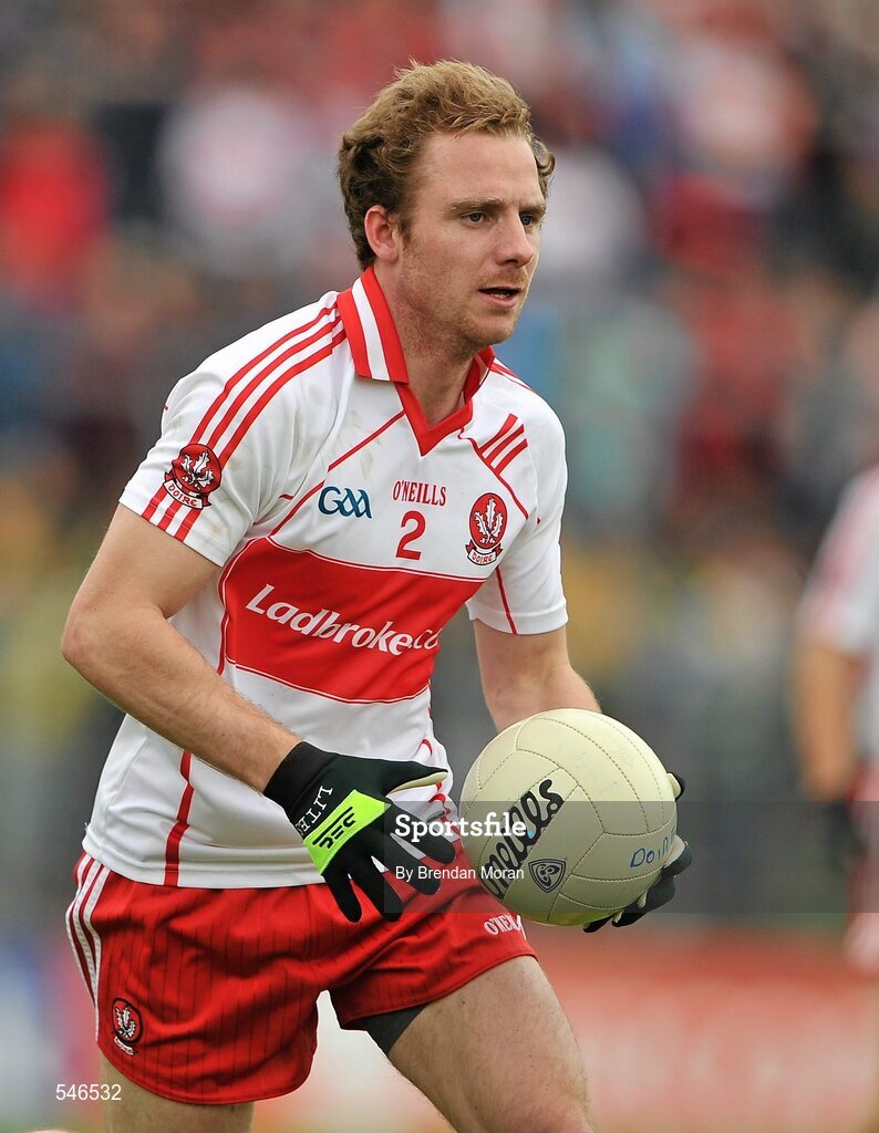 17 July 2011; Sean Leo McGoldrick, Derry. Ulster GAA Football Senior Championship Final, Derry v Donegal, St Tiernach's Park, Clones, Co. Monaghan. Picture credit: Brendan Moran / SPORTSFILE