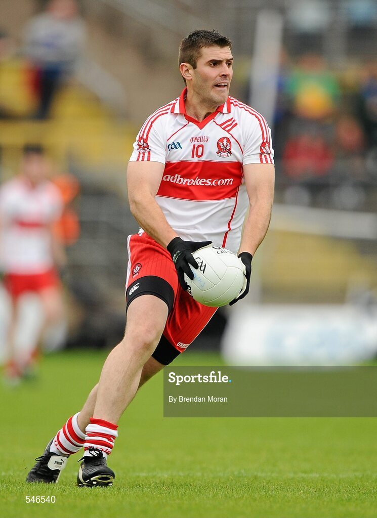 17 July 2011; Mark Lynch, Derry. Ulster GAA Football Senior Championship Final, Derry v Donegal, St Tiernach's Park, Clones, Co. Monaghan. Picture credit: Brendan Moran / SPORTSFILE