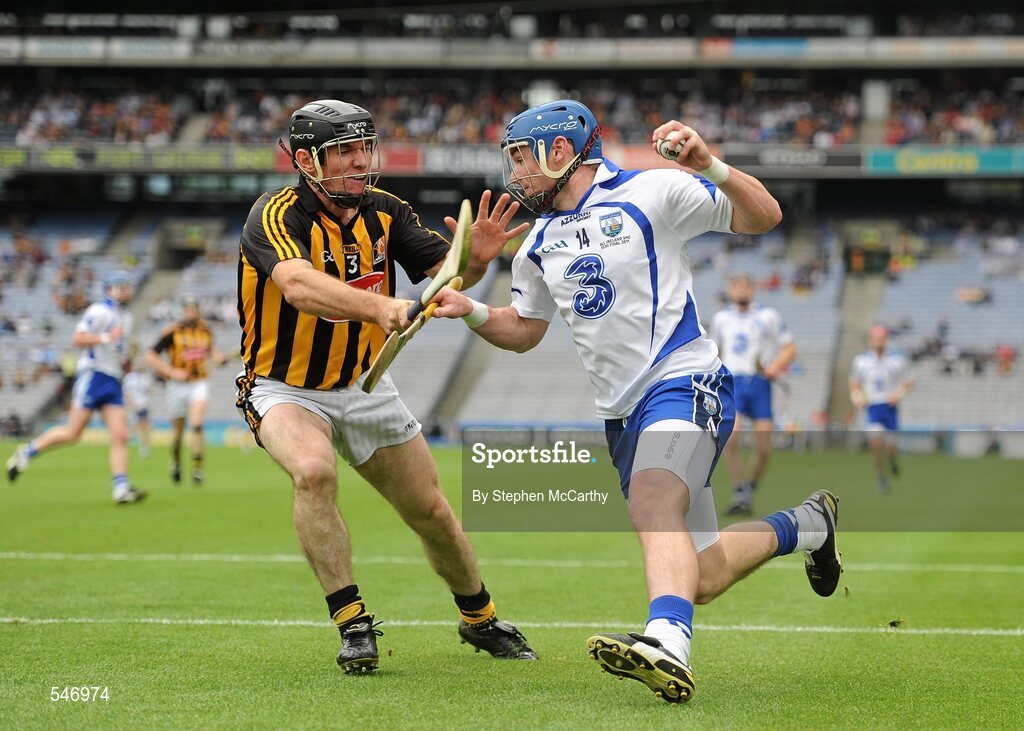 7 August 2011; Shane Walsh, Waterford, in action against Noel Hickey, Kilkenny. GAA Hurling All-Ireland Senior Championship Semi-Final, Kilkenny v Waterford, Croke Park, Dublin. Picture credit: Stephen McCarthy / SPORTSFILE