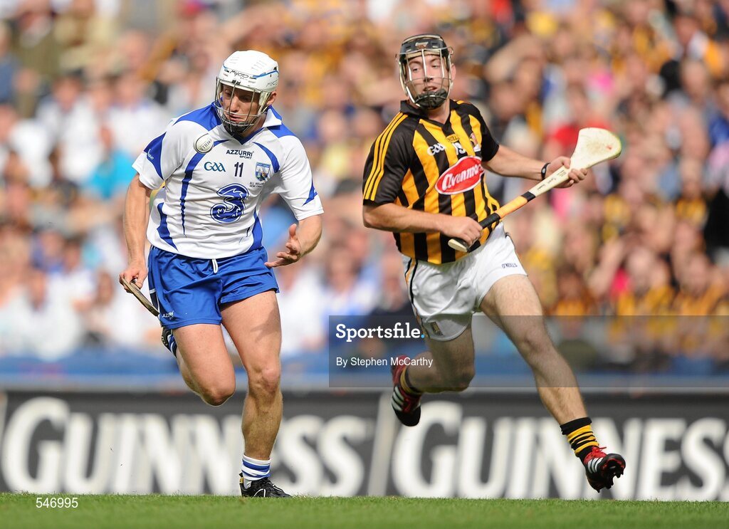 7 August 2011; Stephen Molumphy, Waterford, in action against Paddy Hogan, Kilkenny. GAA Hurling All-Ireland Senior Championship Semi-Final, Kilkenny v Waterford, Croke Park, Dublin. Picture credit: Stephen McCarthy / SPORTSFILE