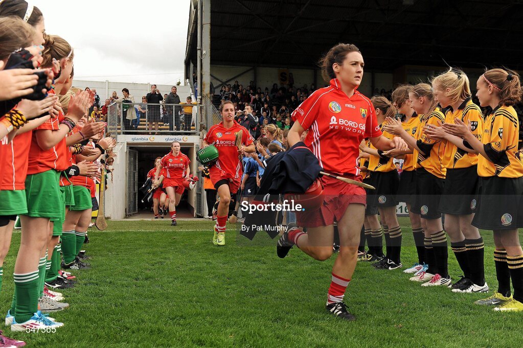 13 August 2011; The Cork players make their way onto the pitch. All-Ireland Senior Camogie Championship Semi-Final in association with RTE Sport, Cork v Wexford, Nowlan Park, Kilkenny. Picture credit: Pat Murphy / SPORTSFILE