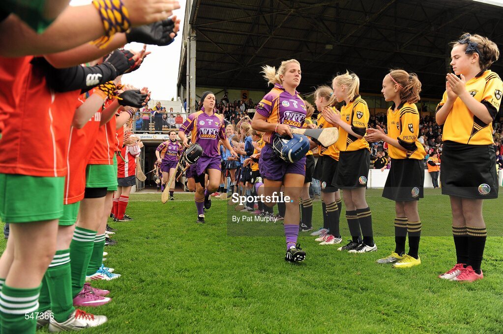 13 August 2011; The Wexford players make their way onto the pitch. All-Ireland Senior Camogie Championship Semi-Final in association with RTE Sport, Cork v Wexford, Nowlan Park, Kilkenny. Picture credit: Pat Murphy / SPORTSFILE