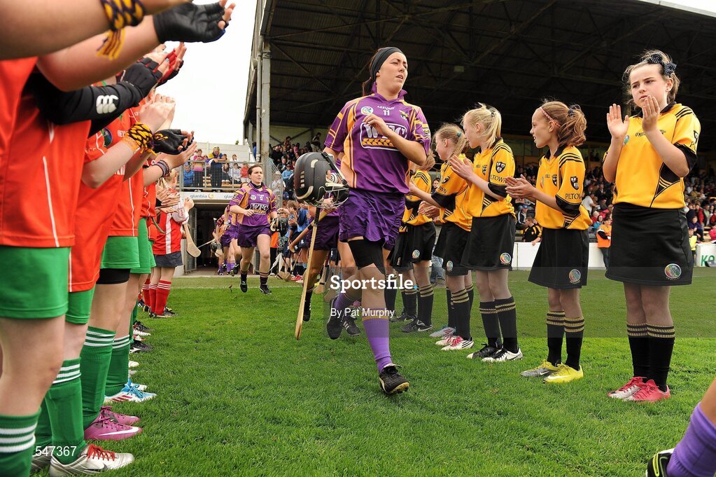 13 August 2011; The Wexford players make their way onto the pitch. All-Ireland Senior Camogie Championship Semi-Final in association with RTE Sport, Cork v Wexford, Nowlan Park, Kilkenny. Picture credit: Pat Murphy / SPORTSFILE