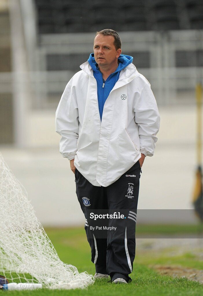 13 August 2011; Waterford hurling manager Davy Fitzgerald who was an umpire at the game. All-Ireland Senior Camogie Championship Semi-Final in association with RTE Sport, Cork v Wexford, Nowlan Park, Kilkenny. Picture credit: Pat Murphy / SPORTSFILE