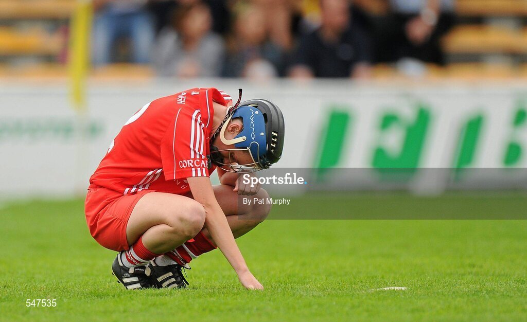 13 August 2011; Jennifer O'Leary, Cork, shows her disapointment after the game. All-Ireland Senior Camogie Championship Semi-Final in association with RTE Sport, Cork v Wexford, Nowlan Park, Kilkenny. Picture credit: Pat Murphy / SPORTSFILE