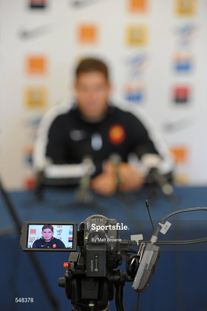 17 August 2011; France's Pascal Pape during a press conference ahead of his side's Rugby World Cup warm-up game against Ireland on Saturday. France Rugby Squad Press Conference, Johnstown House Hotel, Enfield, Co. Meath. Picture credit: Matt Browne / SPORTSFILE